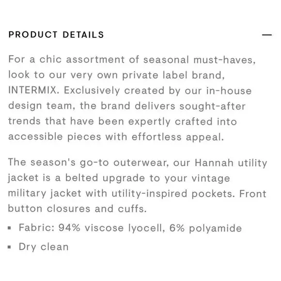 INTERMIX Utility jacket belted green size 14 - Picture 7 of 9